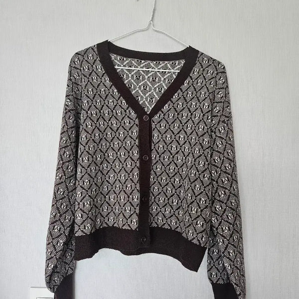 [BUNJANG] Pattern Cardigan Brown / 패턴 가디건 브라운
