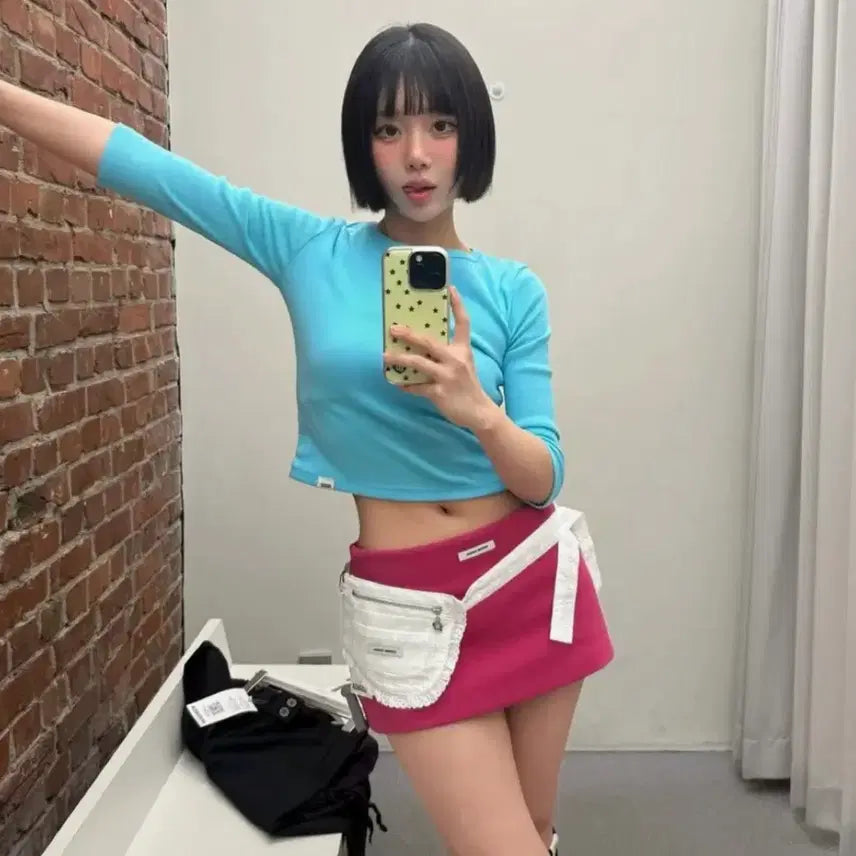 [BUNJANG] Crank Dear My T7 Aqua Blue Mint T-Shirt / 크랭크 디얼 마이티7 아쿠아 블루 민트