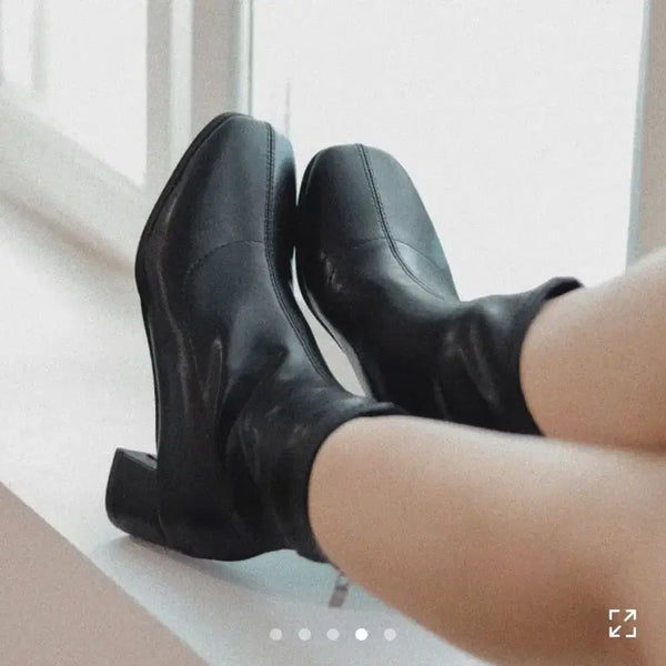 [BUNJANG] EFT.made Roan Square 5cm Sock Boots / 이프트 [EFT.made] 로안 스퀘어 삭스부츠 5cm