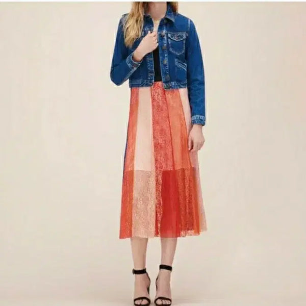 [BUNJANG] Maje Embroidered Long Skirt / 마쥬 플라워자수 롱스커트 (55-66)