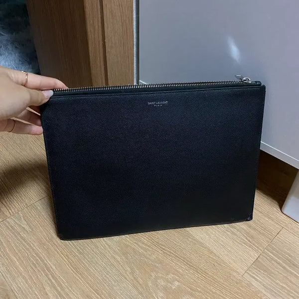 [BUNJANG] Saint Laurent Clutch Bag Black Leather / 입생로랑 클러치 블랙