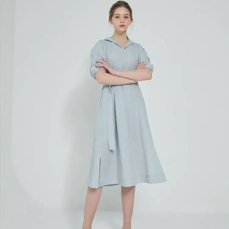 [BUNJANG] SJSJ Italian Fabric Striped Shirt Long Dress / [한섬 정품] SJSJ 이태리 원단 스트라이프 셔츠 롱 원피스