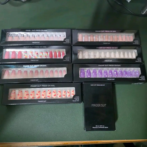 [BUNJANG] Finger Suit Sealed Bundle Set of 7 Press-On Nail Tips / 핑거수트 미개봉 총7개 일괄