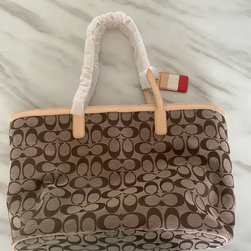 [BUNJANG] Coach Signature Pattern Tote Bag Brown / 코치 시그니처 패턴 토트백 브라운 새상품