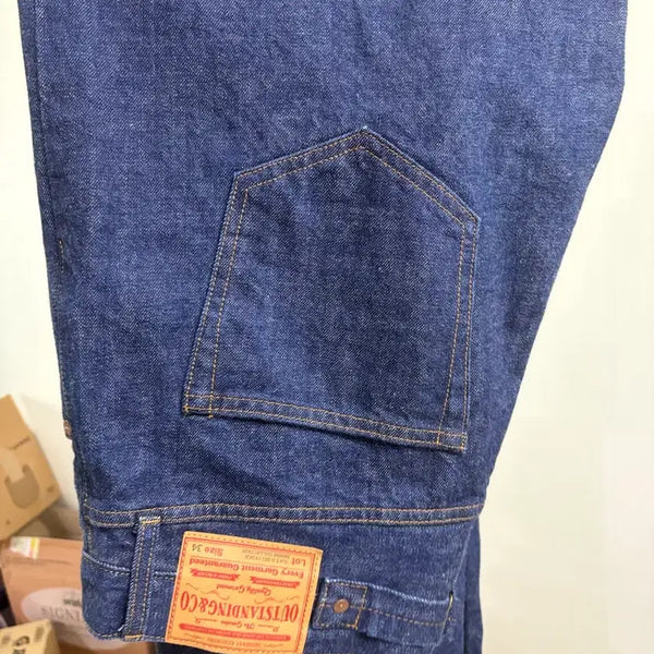[BUNJANG] Outstanding Cinch Back Selvedge Wide Pants Indigo / 아웃스탠딩 신치백 셀비지 데님 L
