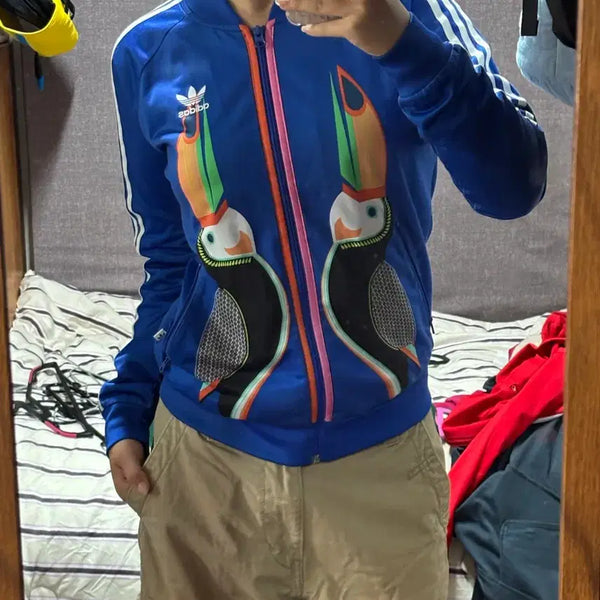 [BUNJANG] Adidas Toucan Print Track Jacket / 아디다스 블루종 투칸 프린트 져지