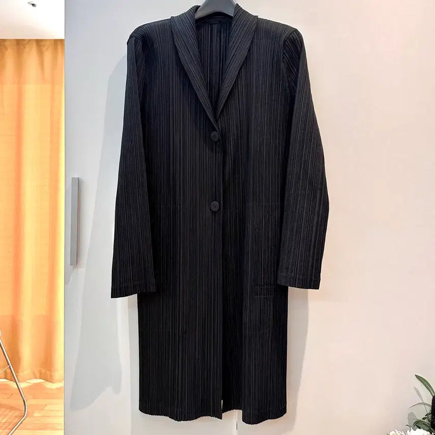 [BUNJANG] Pleats Please Issey Miyake Seeker Long Jacket Cardigan Black / 플리츠플리즈 씨커 롱자켓 가디건 블랙