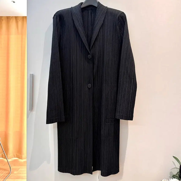 [BUNJANG] Pleats Please Issey Miyake Seeker Long Jacket Cardigan Black / 플리츠플리즈 씨커 롱자켓 가디건 블랙