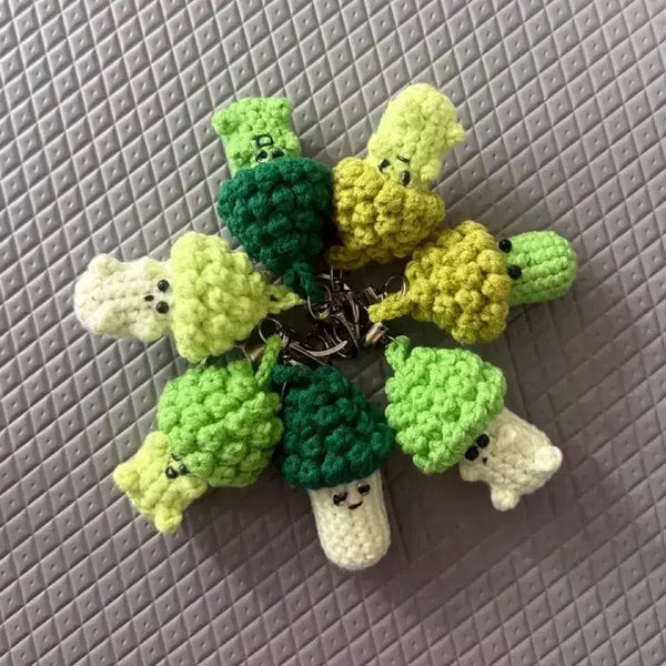 [BUNJANG] Handmade Knitted Broccoli Keychain / 핸드메이드 뜨개 브로콜리 키링