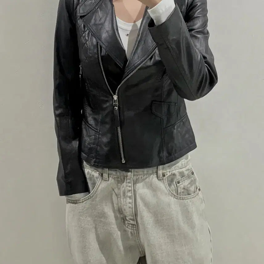 [BUNJANG] Lambskin Leather Jacket / 램스킨 양가죽 자켓 55