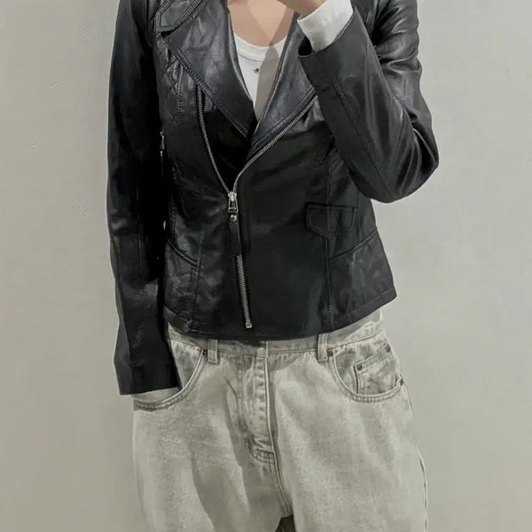[BUNJANG] Lambskin Leather Jacket / 램스킨 양가죽 자켓 55