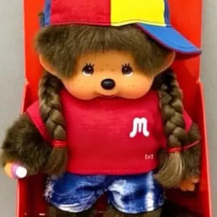 [BUNJANG] Monchhichi Braided Pigtails Girl Doll Original / (고정가격)몬치치 양갈래 땋은머리 소녀 인형 완전 새상품 정품