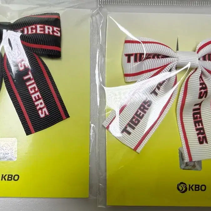 [BUNJANG] KIA Tigers Mini Ribbon Hairpin Set (Black/White) / 기아 타이거즈 미니 리본 머리핀 세트 (블랙/화이트)