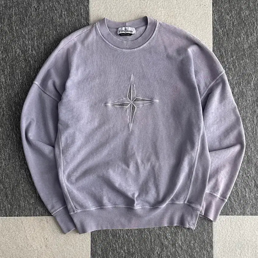 [BUNJANG] Stone Island Big Logo Embroidered Sweatshirt / 스톤아일랜드 빅로고 자수 맨투맨