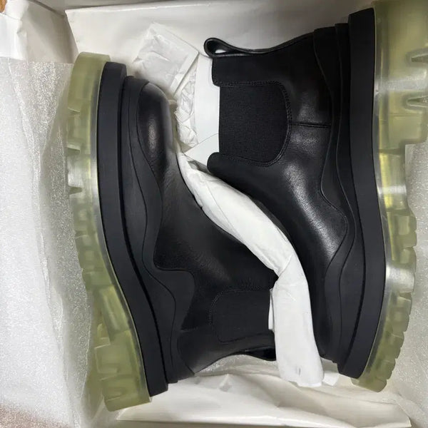 [BUNJANG] Bottega Veneta Chelsea Boots Black Transparent Sole Ankle Boots Size 38 / 새상품 보테가베네타 첼시 부츠 블랙 투명 밑창 앵클 부츠 38