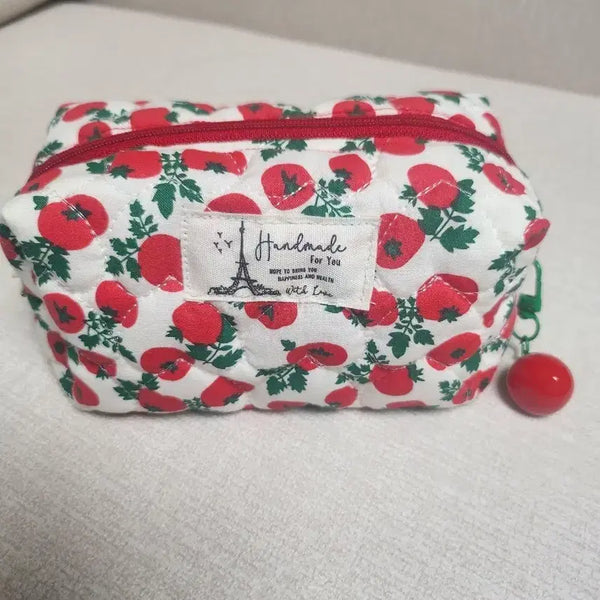 [BUNJANG] Fresh Tomato Pouch with Keychain / 상큼 토마토키링 사각박스 파우치