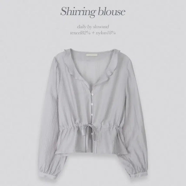 [BUNJANG] Slow and Steady Shirring Blouse / 슬로우앤드 셔링 블라우스(새상품)