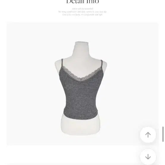 [BUNJANG] Jasmine Belle Lace Ribbed Tank Top - Grey, Free Size / 에이블리 자스민벨 레이스 골지 나시