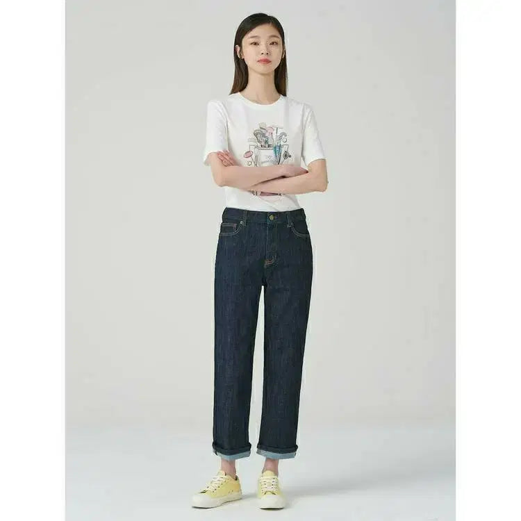 [BUNJANG] Beanpole Straight Raw Denim Jeans (Women's 31-32 inch) / 빈폴 스트레이트 생지 데님 (여성 31-32인치)