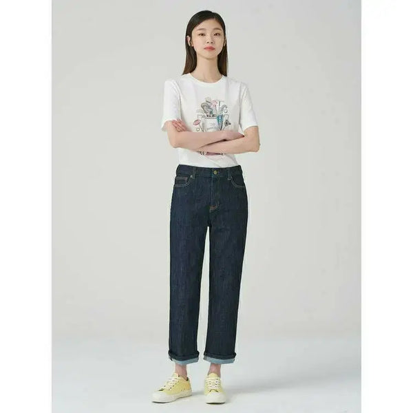 [BUNJANG] Beanpole Straight Raw Denim Jeans (Women's 31-32 inch) / 빈폴 스트레이트 생지 데님 (여성 31-32인치)