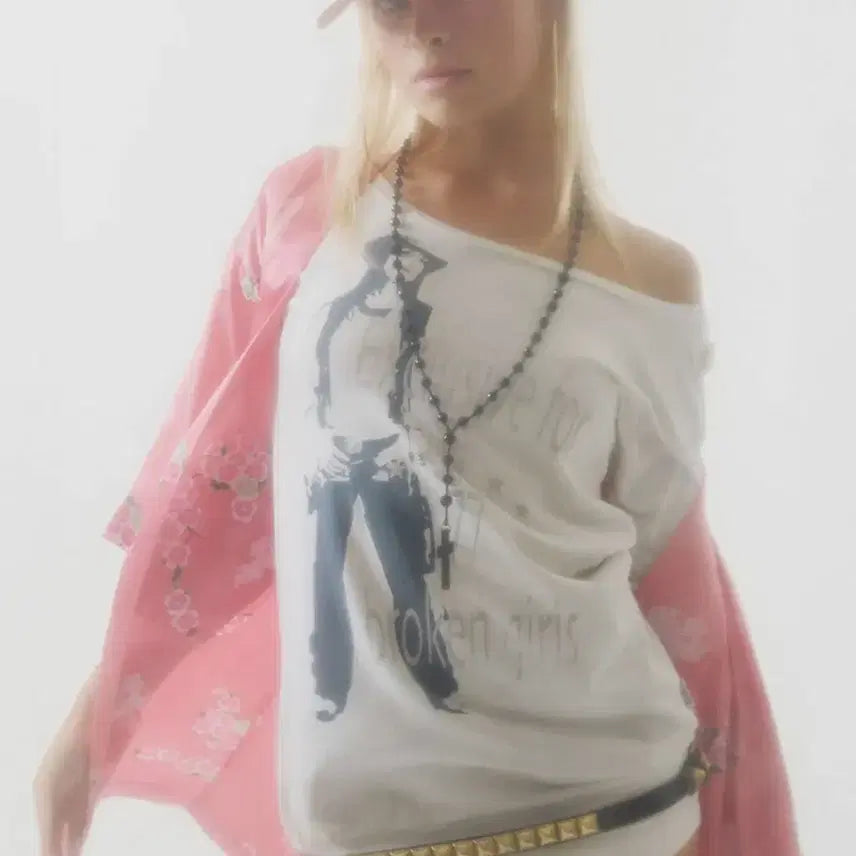 [BUNJANG] Sculptor Broken Girls Roll Up Tee White / 스컬프터 Broken Girls Roll Up Tee 화이트
