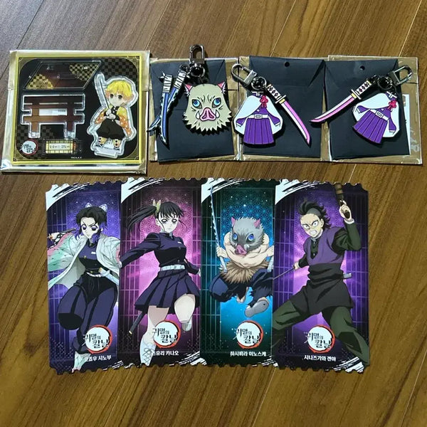 [BUNJANG] Demon Slayer Kamado Tanjiro Kanao Kanae Shinobu Mitsuri Sanemi Iguro Giyu Muichiro Inosuke Genya Zenitsu Nichirin Sword Keychain, Can Badge, Mini Acrylic Stand / 홍대 귀칼 팝업 교환 판매합니다! 일륜도 키링 캔뱃지 미니 아크릴 특전