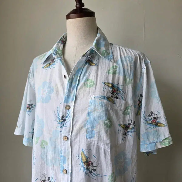 [BUNJANG] Disney Mickey Mouse Surfing Hawaii Shirt / 디즈니 미키마우스 서핑 하와이 셔츠