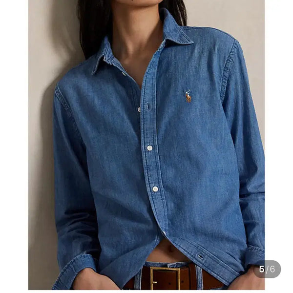 [BUNJANG] Polo Ralph Lauren Classic Fit Denim Shirt - Blue, Size M / 새상품) 폴로 랄프로렌 데님 셔츠