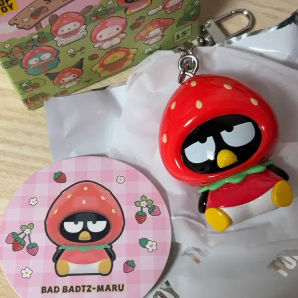 [BUNJANG] Topttoy Sanrio Strawberry Candy Keychain Badtz-Maru / 탑토이 산리오 스트로베리 캔디 키링 배드마츠마루