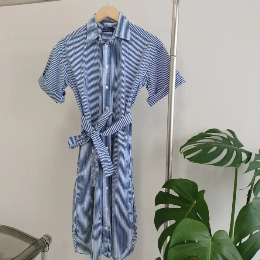 [BUNJANG] Polo Ralph Lauren Striped Shirt Dress / 폴로 랄프로렌 스트라이프 셔츠 원피스