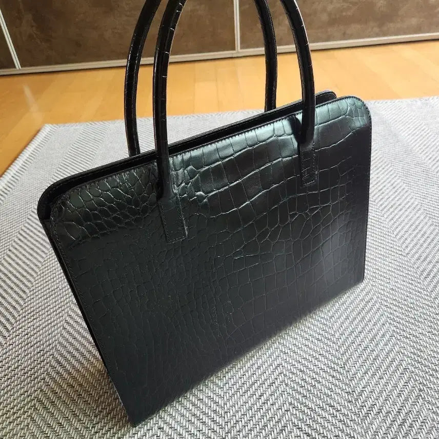 [BUNJANG] Nannini Crocodile Pattern Leather Tote Bag / Italy Nanini 크로코패턴 토트