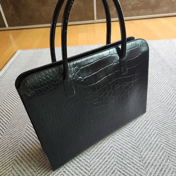 [BUNJANG] Nannini Crocodile Pattern Leather Tote Bag / Italy Nanini 크로코패턴 토트