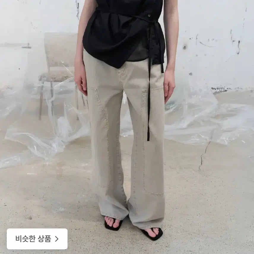 [BUNJANG] Poeto Girls Pocket Pants - Oat Beige M / 포에토 걸스포켓팬츠 - 오트베이지 M
