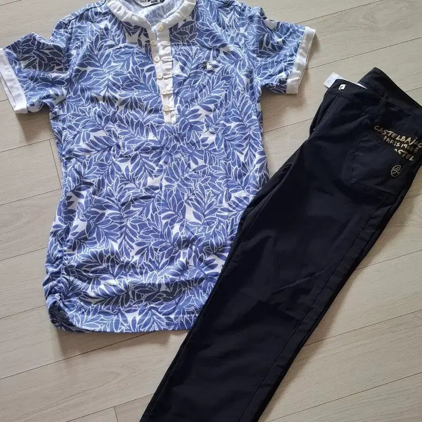 [BUNJANG] Castelbajac 9-Sleeve T-Shirt and 7/9-Length Pants Set / 55 여 상하복