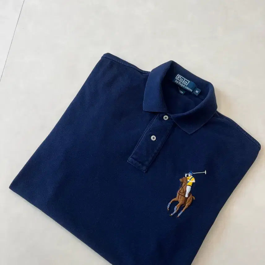 [BUNJANG] Polo Ralph Lauren Big Pony Classic Fit T-Shirt Navy M (100-105) / 폴로 빅포니 반팔 카라티 클래식핏 M(100~105)