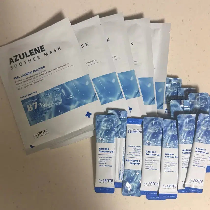 [BUNJANG] Sante Azulene Soothing Gel Stick + Soothing Mask Bundle Set / [새제품]상떼 아줄렌 수더 겔 스틱+수더 마스크 일괄 판매