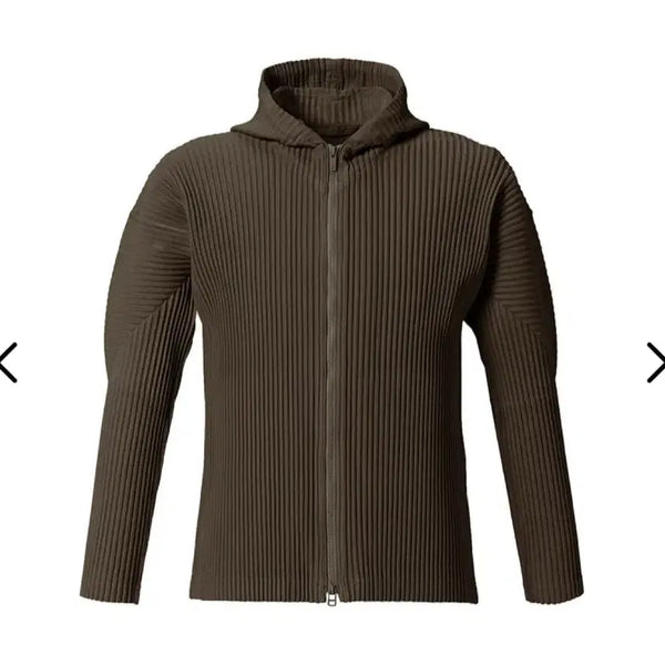 [BUNJANG] Homme Plissé ISSEY MIYAKE Monthly Hoodie Zip-Up Dark Khaki Size 3 / 옴므플리세 24년 4월 후드집업 다크카키 3