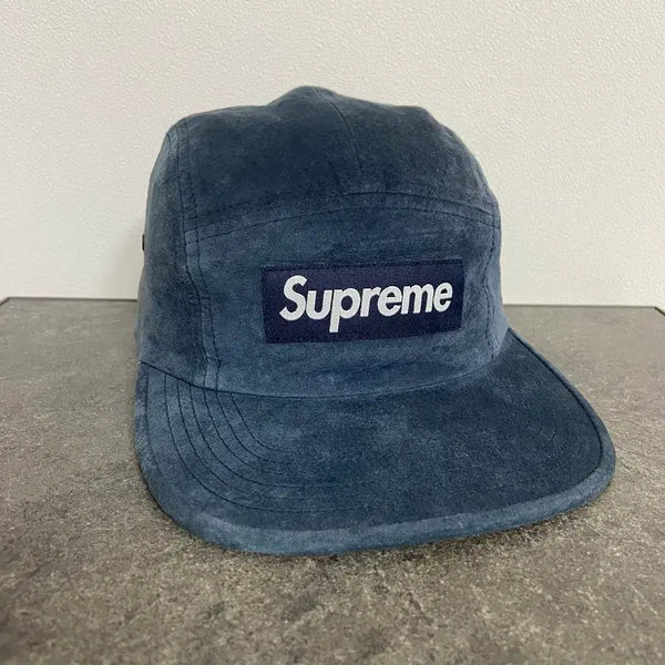 [BUNJANG] Supreme Suede Box Logo Camp Cap Navy / (OS) 슈프림 박스로고 캠프캡 스웨이드 네이비