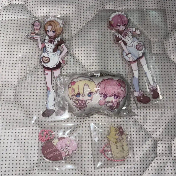 [BUNJANG] PLAVE Bambi Noah Maid Cafe Unofficial Cushion Keyring + Acrylic Stand + Keyring Bundle Set / 플레이브 밤비 노아 메이드 카페 비공식 쿠션키링+아크릴 스탠드+키링 일괄
