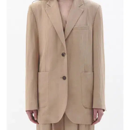 [BUNJANG] Avieux Linen Oversized Jacket Camel / 아비에무아 린넨 오버사이즈 재킷 카멜