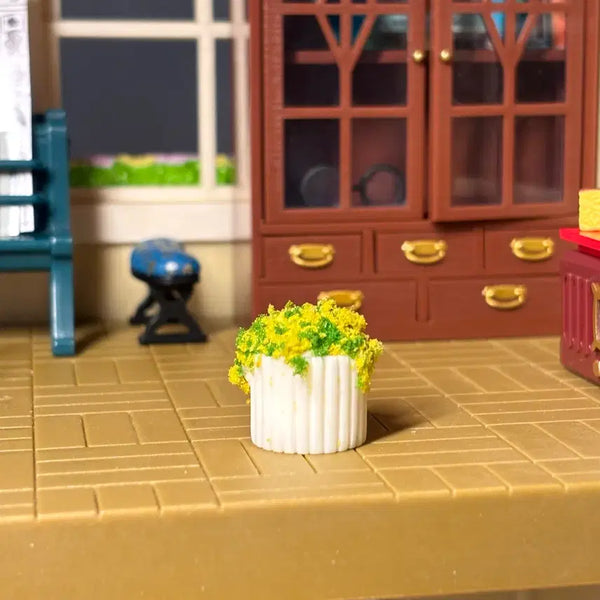 [BUNJANG] Miniature Flower Pot with Yellow Flowers / 미니어처 화분 노란 꽃