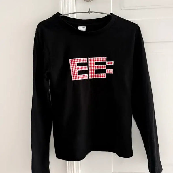 [BUNJANG] ENZO BLUES Pixel Logo Long Sleeve T-Shirt / 엔조블루스 픽셀 로고 롱슬리브 티셔츠