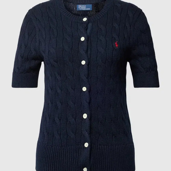 [BUNJANG] Polo Ralph Lauren Cable Knit Short Sleeve Cardigan / 폴로랄프로렌 꽈배기 니트 반팔 가디건