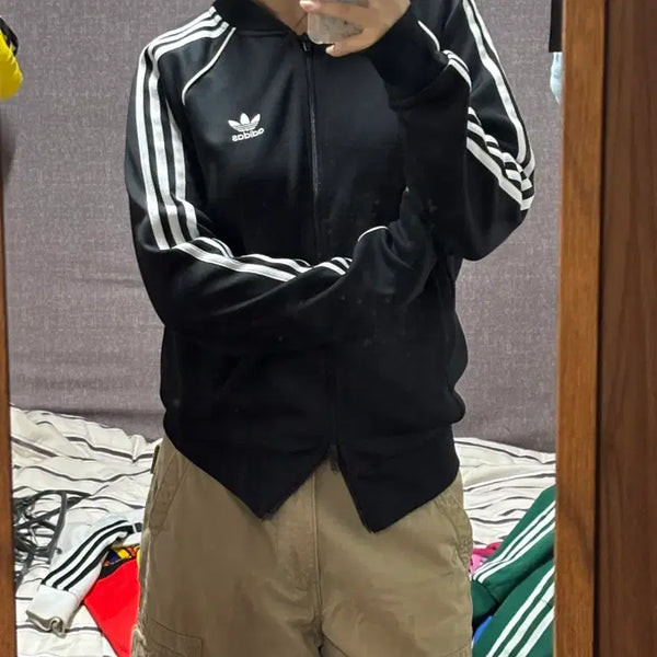 [BUNJANG] Adidas Track Top Black/White / 아디다스 트랙탑 검정/흰색