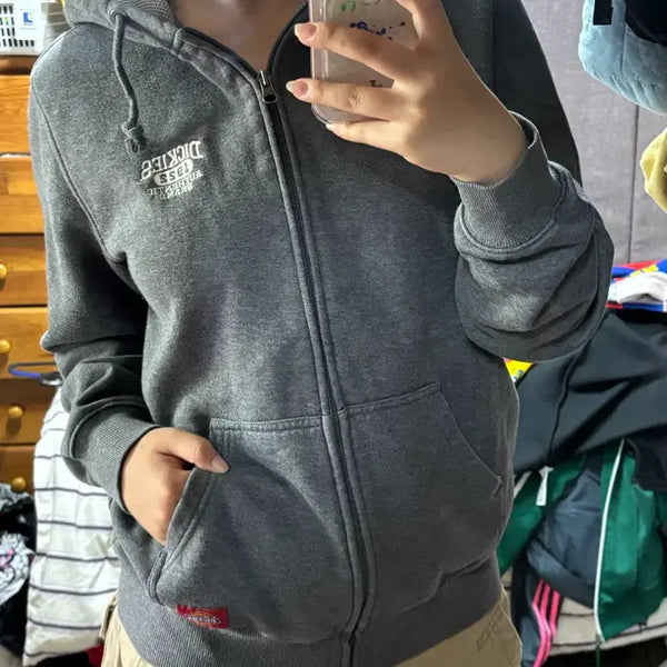 [BUNJANG] Dickies Women's Grey Hoodie Zip-Up / Dickies 후드 집업 그레이
