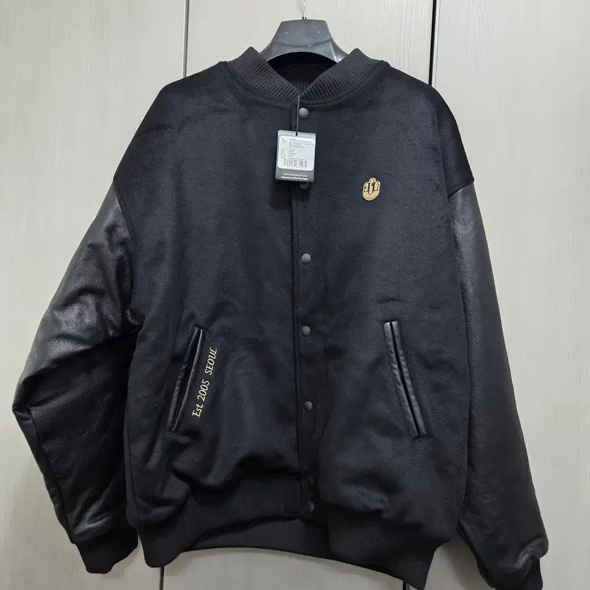 [BUNJANG] New Era x 360 Varsity Jacket Black XXL / 뉴에라 x 360 바시티 자켓 블랙 XXL