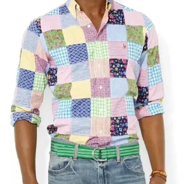 [BUNJANG] Polo Ralph Lauren Patchwork Shirt / 55-66/폴로 패치워크 셔츠
