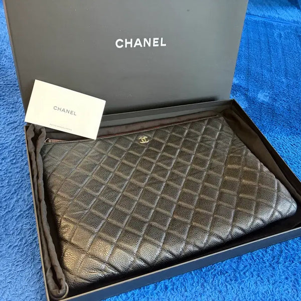 [BUNJANG] Chanel Classic Large Caviar Clutch / 샤넬 클래식 라지 캐비어 클러치