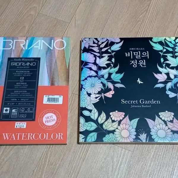 [BUNJANG] Johanna Basford's Secret Garden Coloring Book Special Cover Edition & Fabriano Sketchbook / 비밀의 정원 컬러링북 & Fabriano 스케치북