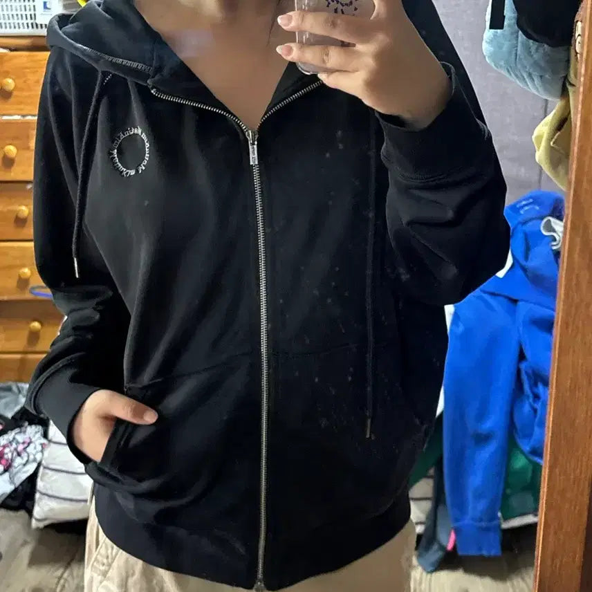 [BUNJANG] Matinkim Black Stitch Hoodie Zip-Up / 마땡킴 블랙 스티치 후드집업